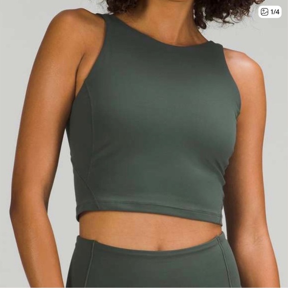 Lululemon Align High Neck Tank Dark Green Size 6 - Picture 1 of 8